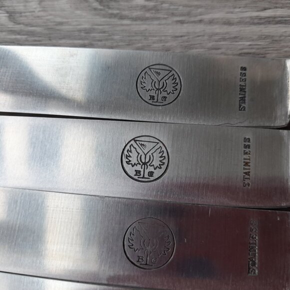 Vintage Table Knives Lot of 9 Knife Flatware Cutlery Komet Rostfrei Wood Handle - Picture 16 of 16